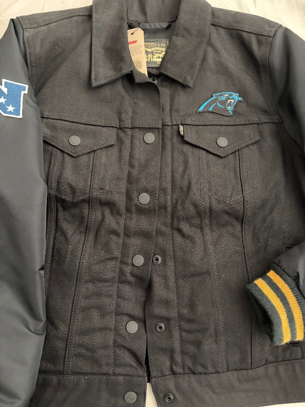 Carolina Panthers Super Bowl 50 denim jacket